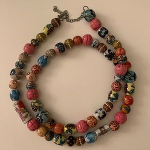 Handmade long beaded necklace